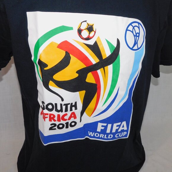 2010 FIFA World Cup Soccer South Africa Mens L Black Graphic T Shirt - Picture 2 of 6